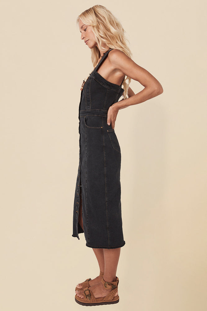 Eve Denim Sweetheart Midi Dress